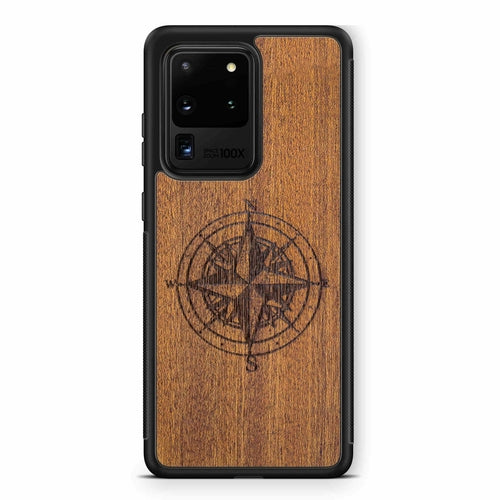 Coque iPhone Bois Compass - Protection Premium Écologique Gravée