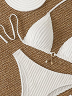 Bikini sexy con volantes para mujer 2026 - Traje de baño de dos piezas de tiro bajo para la playa de verano