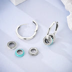 Pendientes de aro con cristales en plata de ley 925: un diseño elegante para mujer.