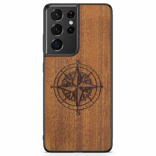 Coque iPhone Bois Compass - Protection Premium Écologique Gravée