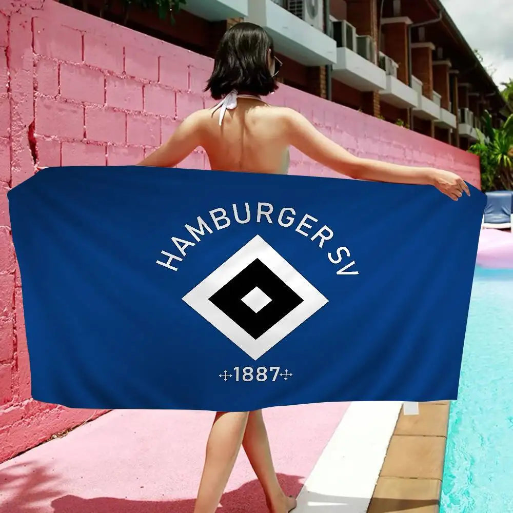 Serviette de Plage Hamburger SV Microfibre Colorée - Séchage Rapide Yoga Spa Gym Piscine
