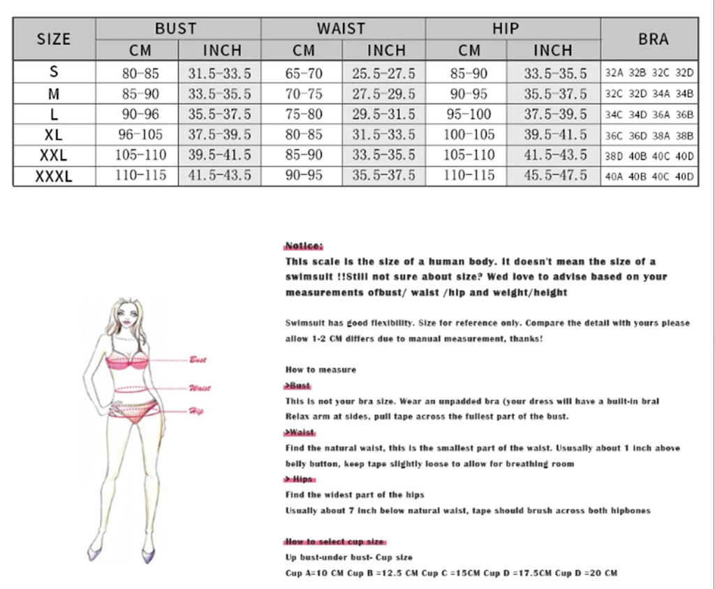 Bikini Volants Taille Basse - Maillot de Bain Push-Up Élégant