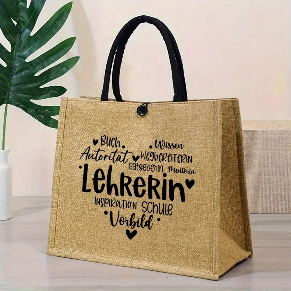 Sac Tote Lin Léger Chic Plage Voyage Shopping - Cadeau Écologique Réutilisable