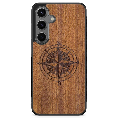 Coque iPhone Bois Compass - Protection Premium Écologique Gravée