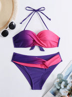 Women's Summer Sexy Push-Up Gradient Bikini - Brazilian Two-Piece Beach Swimsuit