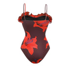 Bikini sexy push-up con estampado de lirios para mujer - Traje de baño con o sin falda de playa