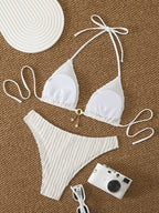 Bikini sexy con volantes para mujer 2026 - Traje de baño de dos piezas de tiro bajo para la playa de verano