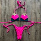 Bikini Sexy Multicolore Push-Up Femme - Maillot de Bain Côtelé Brésilien Deux Pièces