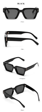 Premium Black Square Sunglasses — Luxury UV400