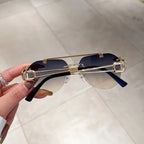 Lunettes de Soleil Femme Rimless Oversized Vintage — Luxury Glamour UV400