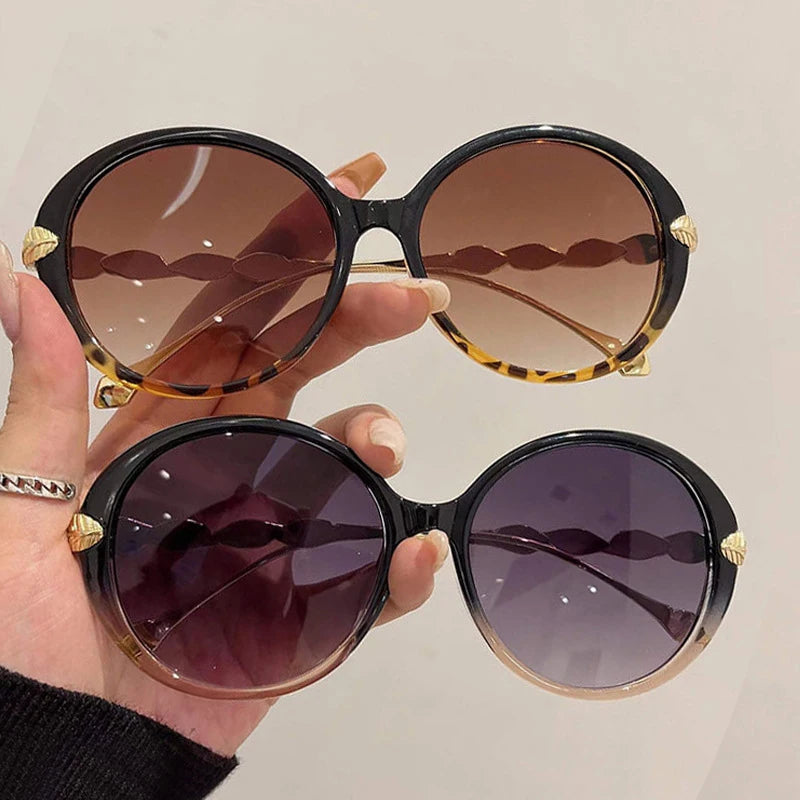 Lunettes de Soleil Femme Rondes Oversize — Luxury Vintage Fashion UV400
