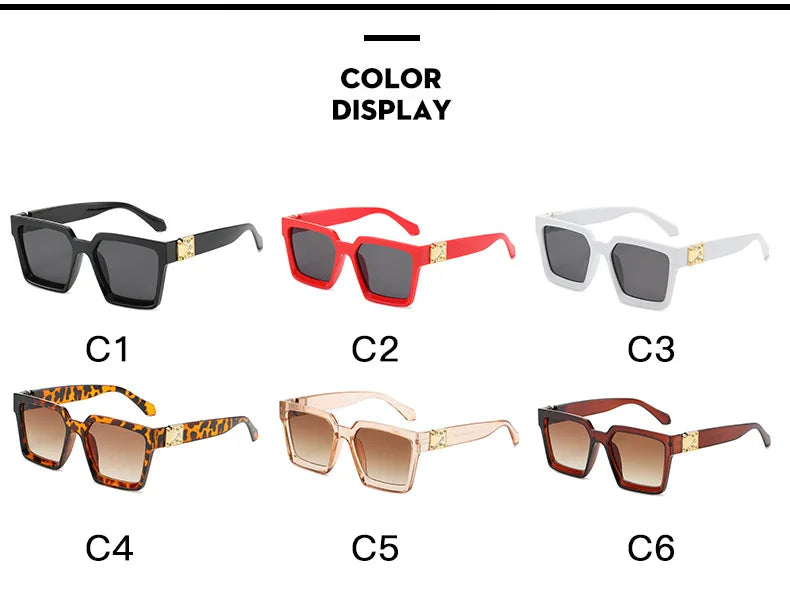 Lunettes de Soleil Carrées Homme Luxury - Design Rétro UV400