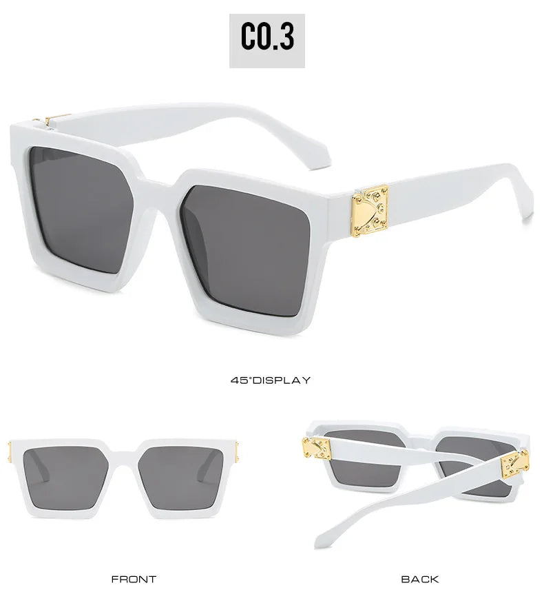 Lunettes de Soleil Carrées Homme Luxury - Design Rétro UV400