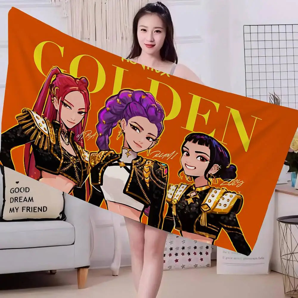 Serviette de Plage Kpop Anime Colorée Microfibre - Séchage Rapide Anti-Sable Yoga Spa Gym