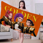 Toalla de playa de microfibra con estampado de anime Kpop de colores: secado rápido, resistente a la arena, ideal para yoga, spa y gimnasio.