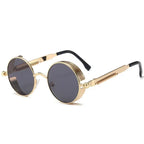 Lunettes de Soleil Steampunk Rétro Gothique — Design Rond Vintage Unisexe UV400