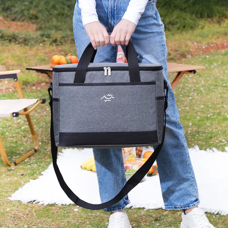 26L Insulated Cooler Bag Camping Dark Gray-2