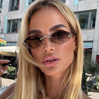 Luxury Polygonal Women's Sunglasses — Elegant Metal Rhombus UV400