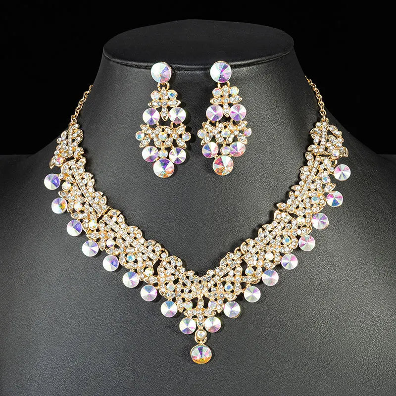 Set Collier & Boucles d'Oreilles Cristal AB - Parure Élégante Mariage