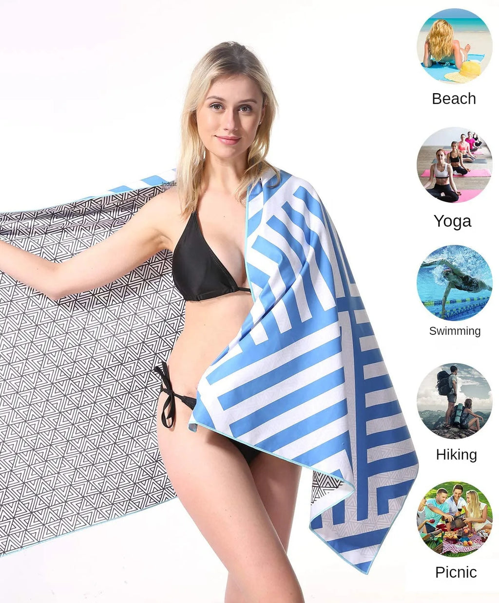 Serviette de Plage Séchage Rapide Anti-Sable - Natation Absorbante Compacte Fleurs