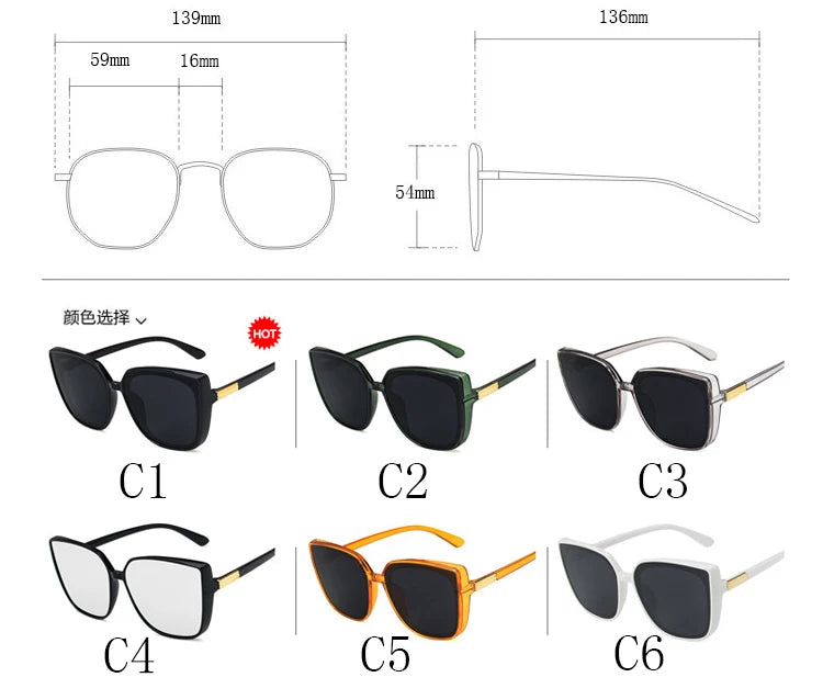 Lunettes de Soleil Classiques Femme - Design Vintage UV400