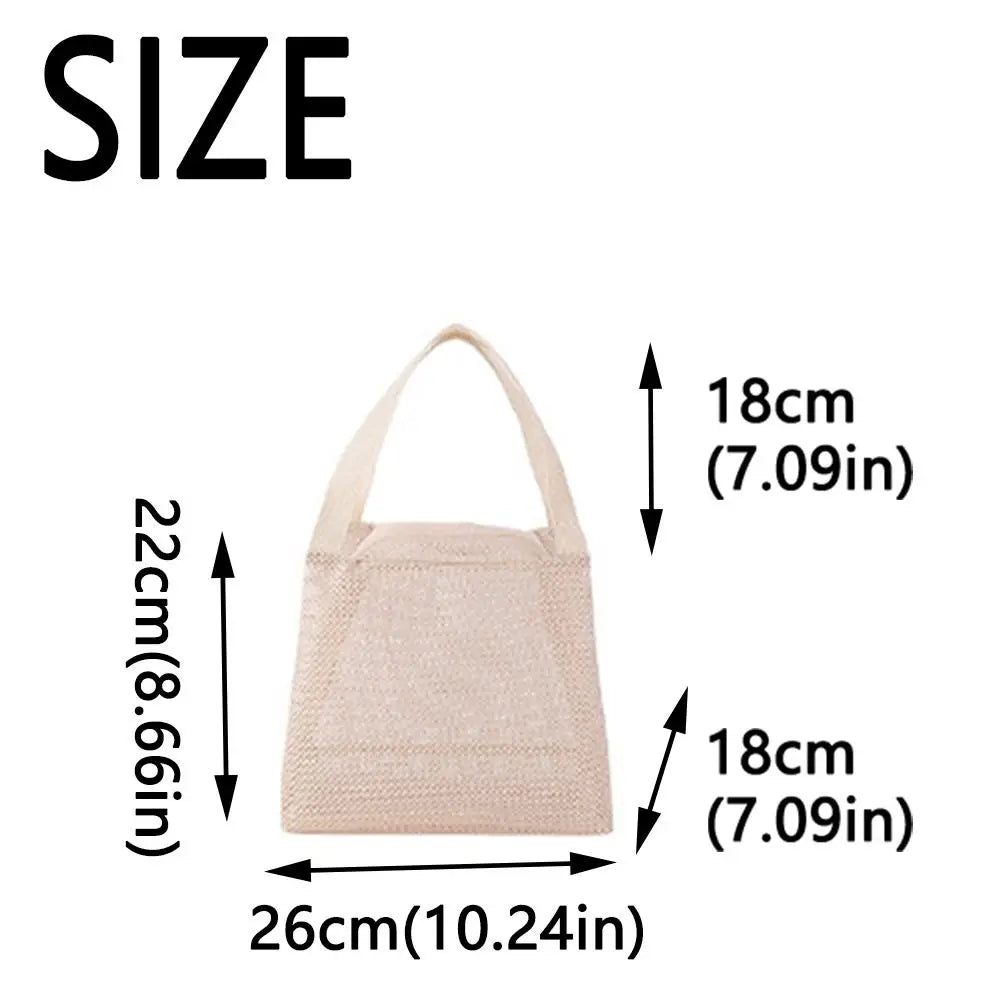 Sac de Plage Mesh Filet Réutilisable - Grande Capacité Trousse Maquillage Zip