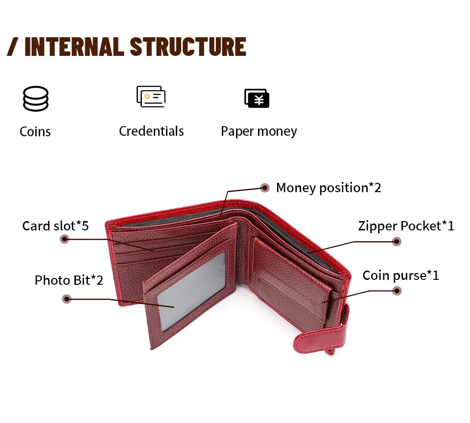 Portefeuille Femme Cuir Verni Compact — Grande Capacité Multifonction FuturaTrend