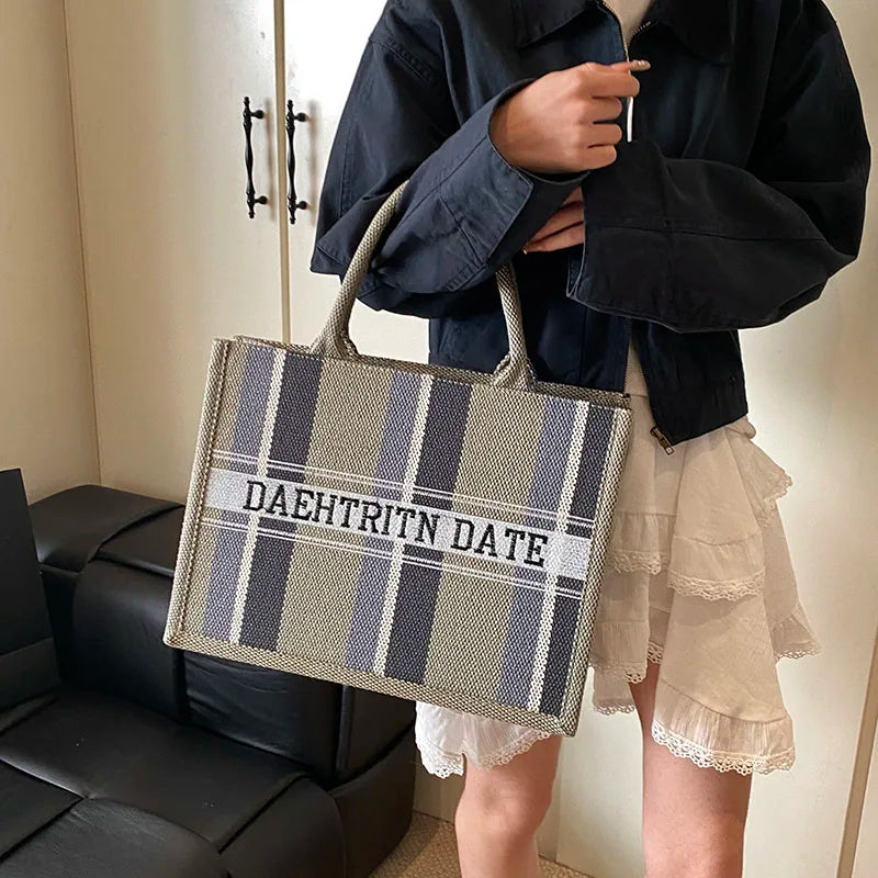 Sac de Plage Boho Fashion Grande Capacité - Tote Canvas Designer Été 2025