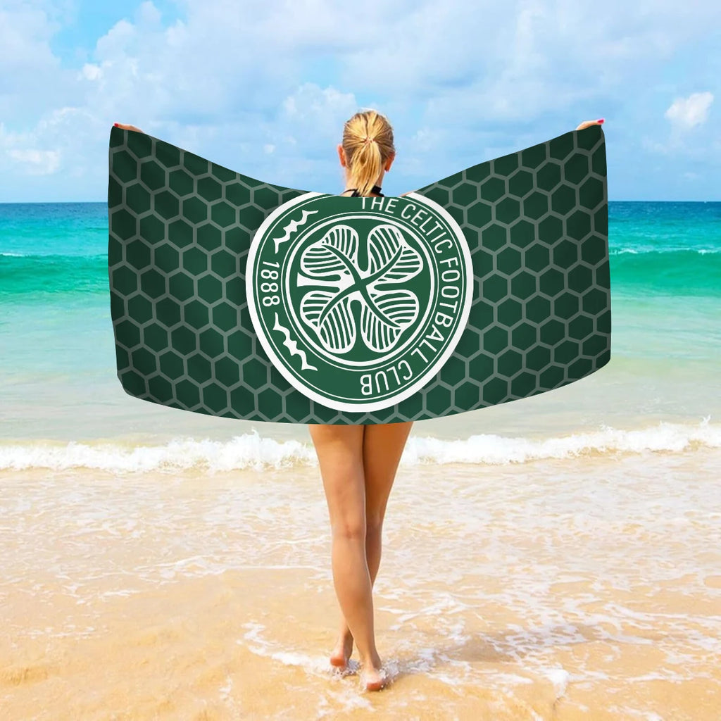 Serviette de Plage Football Club Logo - Microfibre Absorbante Séchage Rapide Sport