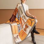 Foulard Carré Soie Motif Cheval 110x110cm — Collection Équestre FuturaTrend