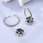 Pendientes de aro con cristales en plata de ley 925: un diseño elegante para mujer.