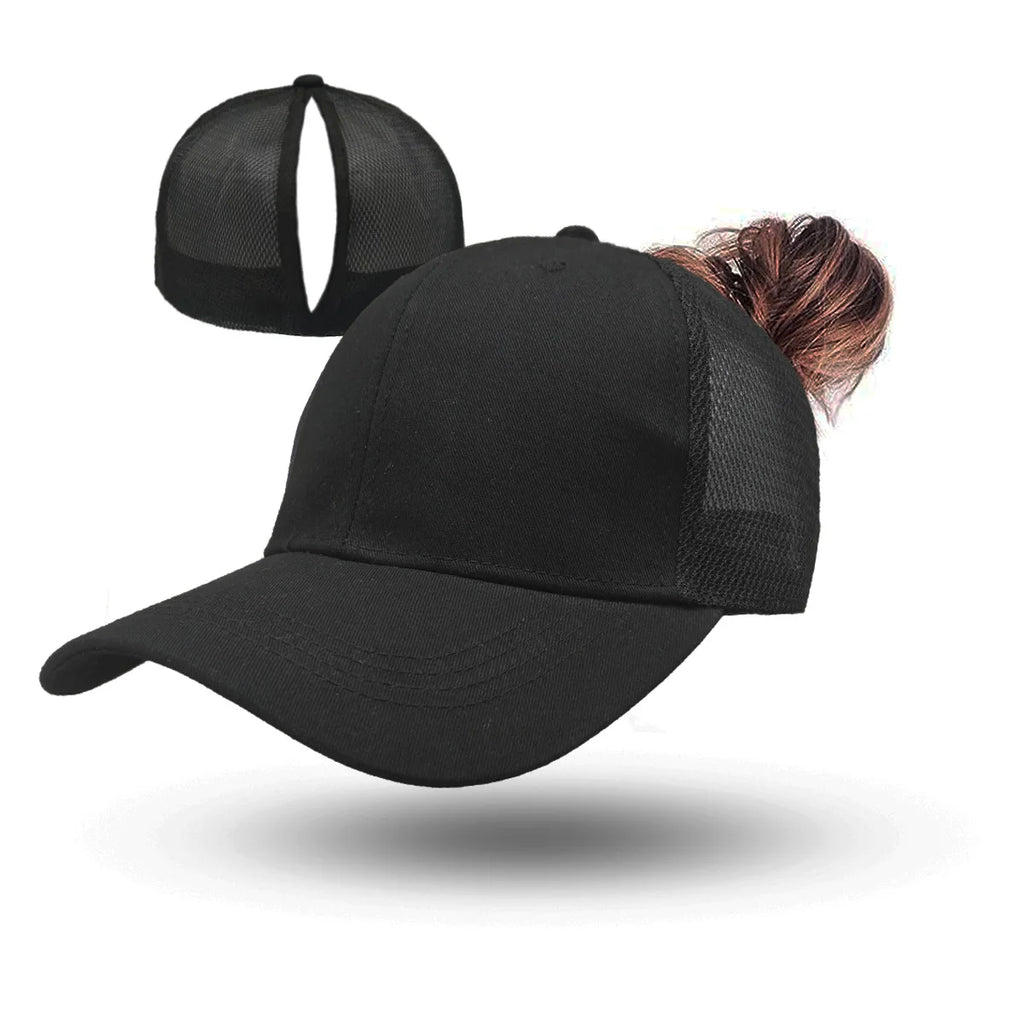 TikTok Heat Magnetic Ponytail Caps For Women Sport Wear Breathable Cotton Adjustable Baseball Hat
