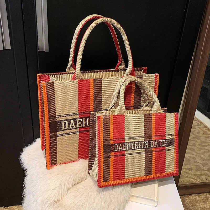 Sac de Plage Boho Fashion Grande Capacité - Tote Canvas Designer Été 2025