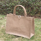 Bolso tote de lino y yute para mujer - Bolso de playa ecológico - Bolso de hombro para ir de compras - Varios tamaños