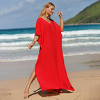 Robe de Plage Longue Cover Up - Paréo Kaftan Maxi Oversize Été