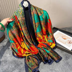 Foulard Soie Imprimé Luxury 180x90cm — Écharpe Élégante FuturaTrend