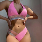Bikini sexy 2026 para mujer, estilo halter, tanga y cintura alta - Traje de baño brasileño de dos piezas