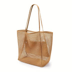 Sac de Plage Tote Canvas Rayé Grande Capacité — Épaule Shopping Femme FuturaTrend