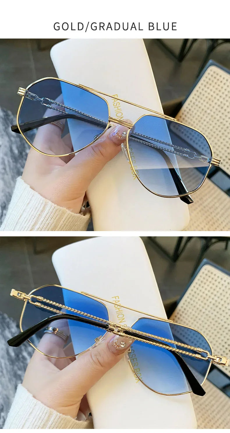 Lunettes de Soleil Aviateur Vintage — Designer Luxury UV400 Unisexe