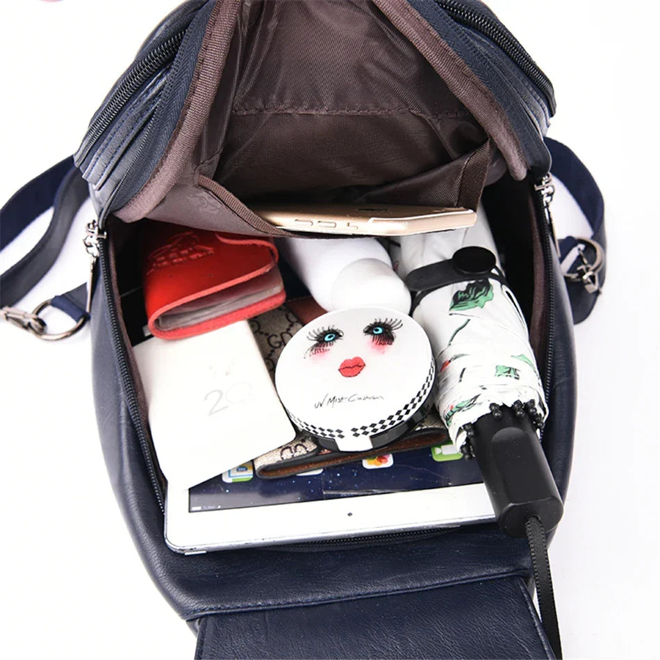 Sac à Dos Femme Cuir Bleu – Sac École & Voyage Léger