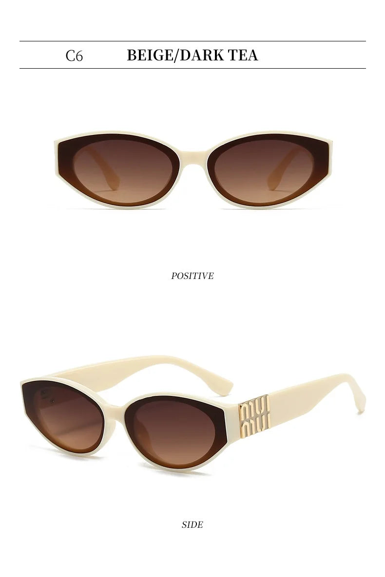 Unisex Glamour Sonnenbrille Oval - Minimalistische Mode UV400
