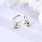 Pendientes de aro con cristales en plata de ley 925: un diseño elegante para mujer.