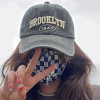 Gorra de béisbol de algodón con el alfabeto de Brooklyn - Unisex ajustable estilo vaquero para exteriores