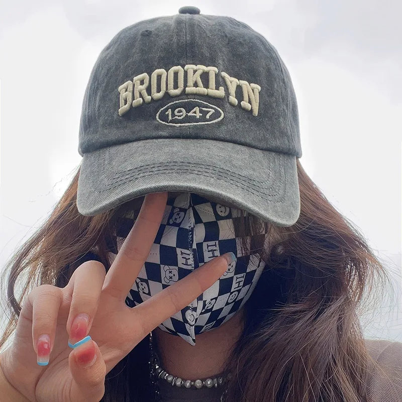 Casquette Baseball Brooklyn Alphabet Coton - Style Cowboy Ajustable Unisexe Outdoor