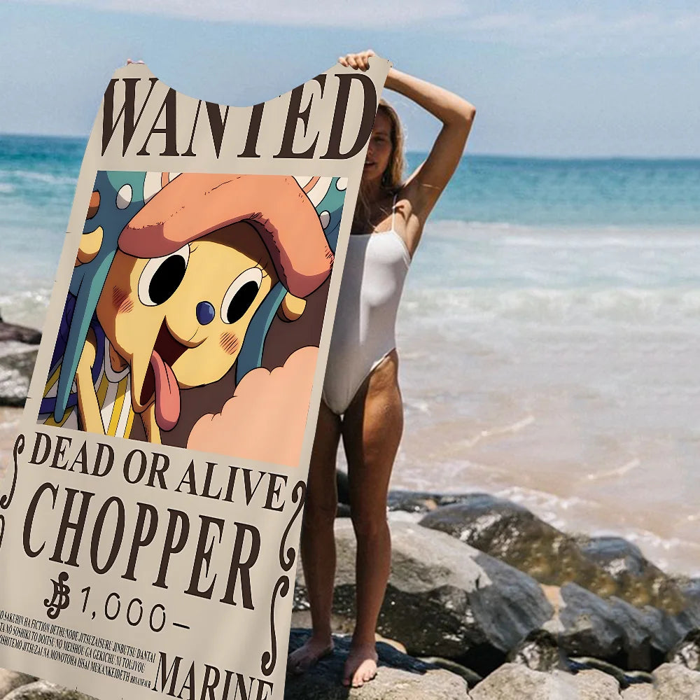 Serviette de Plage ONE PIECE Anime Enfants - Absorbante Séchage Rapide Voyage Gym Camping