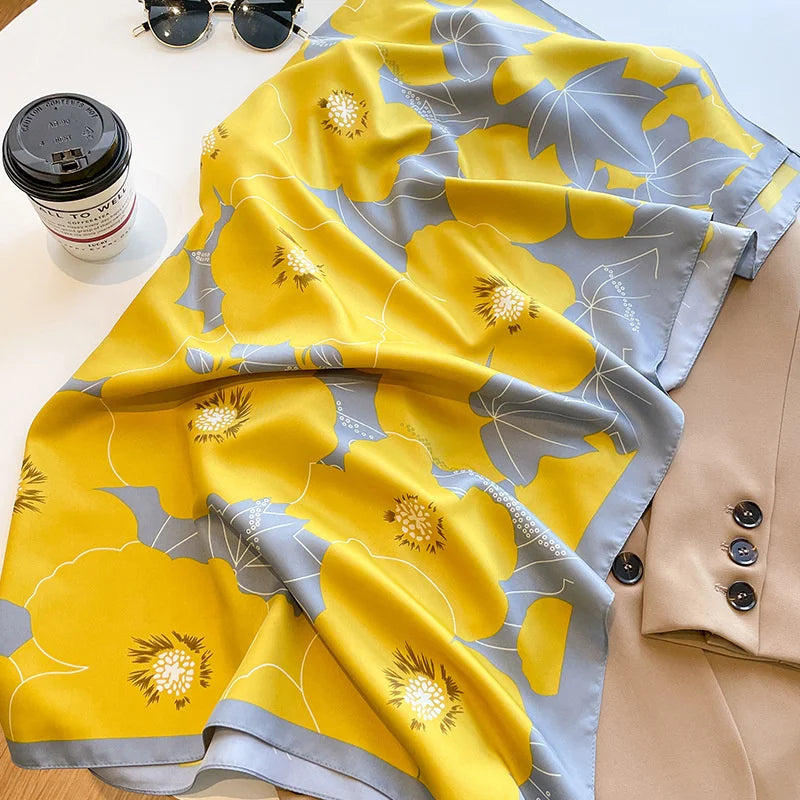 Foulard Carré Soie Twill Designer — Hijab Bandana Luxury FuturaTrend
