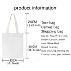 Sac Tote Canvas Mixte Motifs Animaux Mignons - Écologique Shopping Plage Épaule