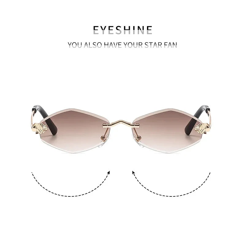Luxury Polygonal Women's Sunglasses — Elegant Metal Rhombus UV400