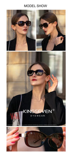 Gafas de sol polarizadas ovaladas KINGSEVEN para mujer — Gradiente UV400