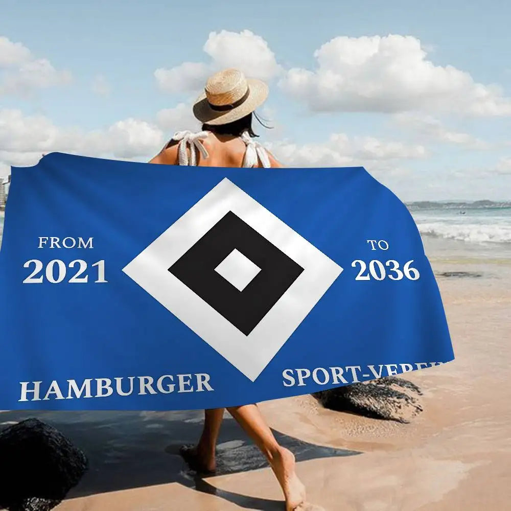 Serviette de Plage Hamburger SV Microfibre Colorée - Séchage Rapide Yoga Spa Gym Piscine